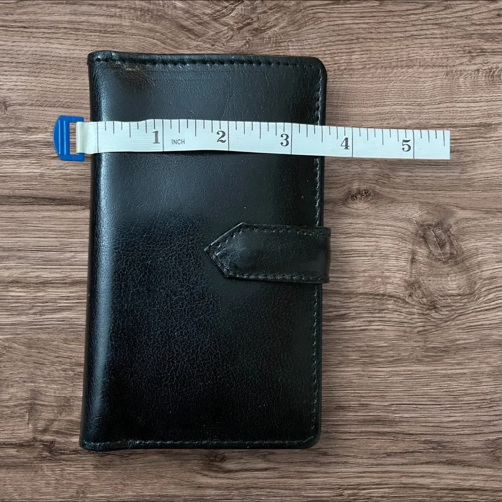 ASHWOOD Black Leather‎ Bilfold Button Closure with RFID technology.